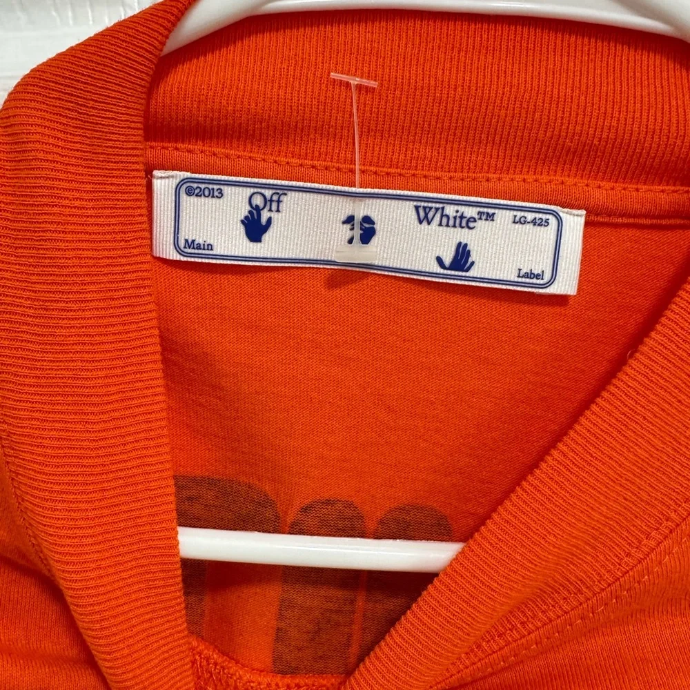 OFF-WHITE Logo Print Long-Leeve T-Shirt in Orange - Picture 6 of 8